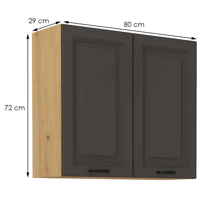 Kuchynská skrinka STILO grafit mat/artisan 80g-72 2f,2