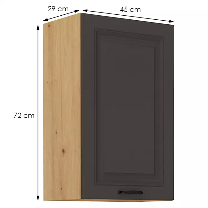Kuchynská skrinka STILO grafit mat/artisan 45g-72 1f