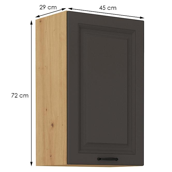 Kuchynská skrinka STILO grafit mat/artisan 45g-72 1f