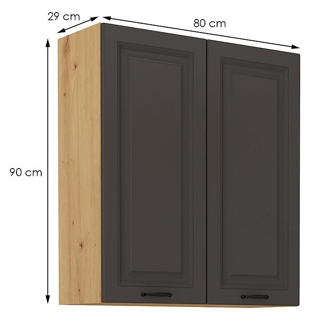 Kuchynská skrinka STILO grafit mat/artisan 80g-90 2f