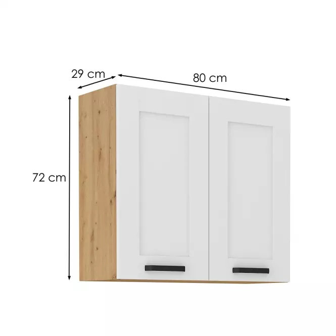 Kuchynská skrinka LUNA biely mat/artisan  80g-72 2f