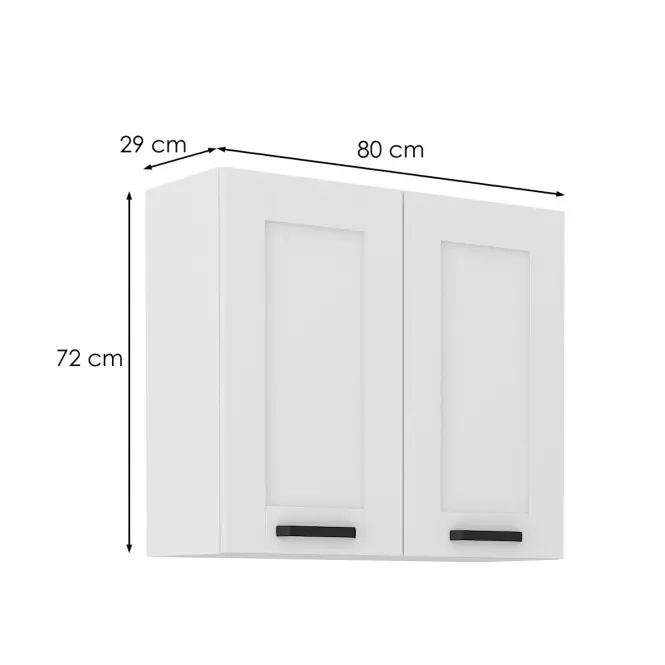 Kuchynská skrinka LUNA biely mat/biely  80g-72 2f