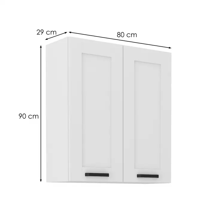 Kuchynská skrinka LUNA biely mat/biely  80g-90 2f
