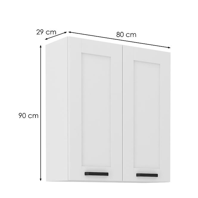 Kuchynská skrinka LUNA biely mat/biely  80g-90 2f