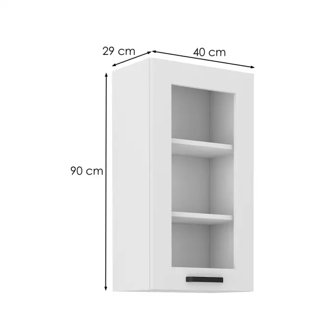 Kuchynská skrinka LUNA biely mat/biely  40gs-90 1f