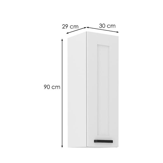 Kuchynská skrinka LUNA biely mat/biely  30g-90 1f