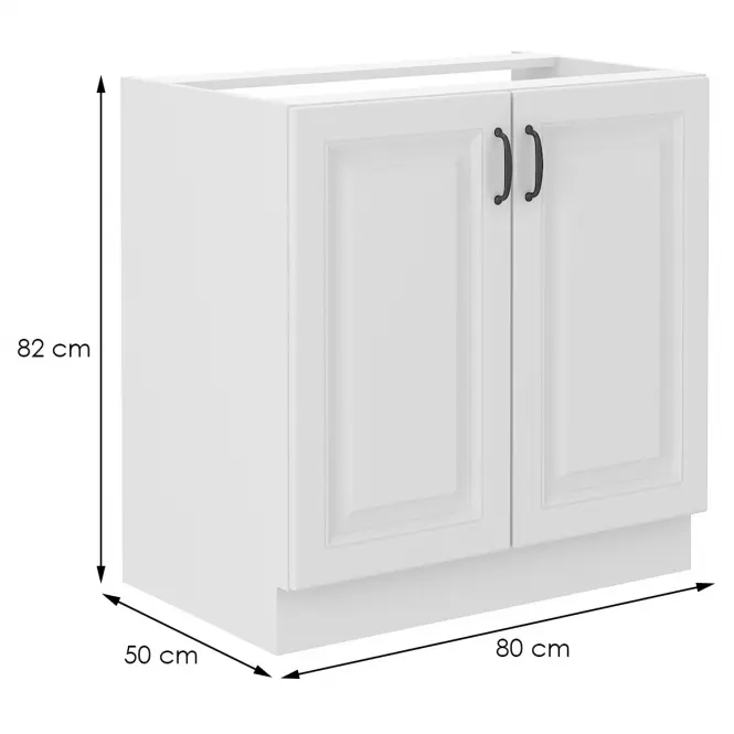 Kuchynská skrinka STILO biely mat/biely 80zl 2f bb
