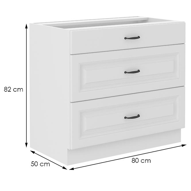 Kuchynská skrinka STILO biely mat/biely 80d 3s bb,2