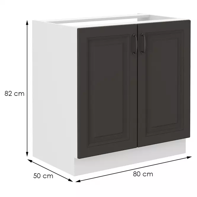 Kuchynská skrinka STILO grafit mat/biely 80zl 2f bb