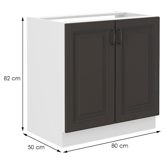 Kuchynská skrinka STILO grafit mat/biely 80zl 2f bb