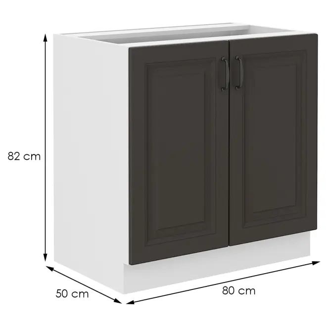 Kuchynská skrinka STILO grafit mat/biely 80d 2f bb,2