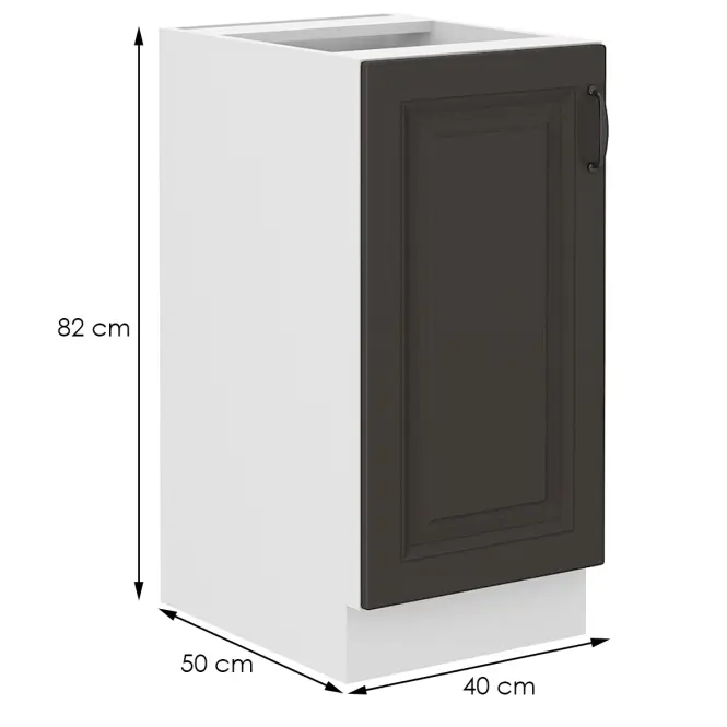 Kuchynská skrinka STILO grafit mat/biely 40d 1f bb,2