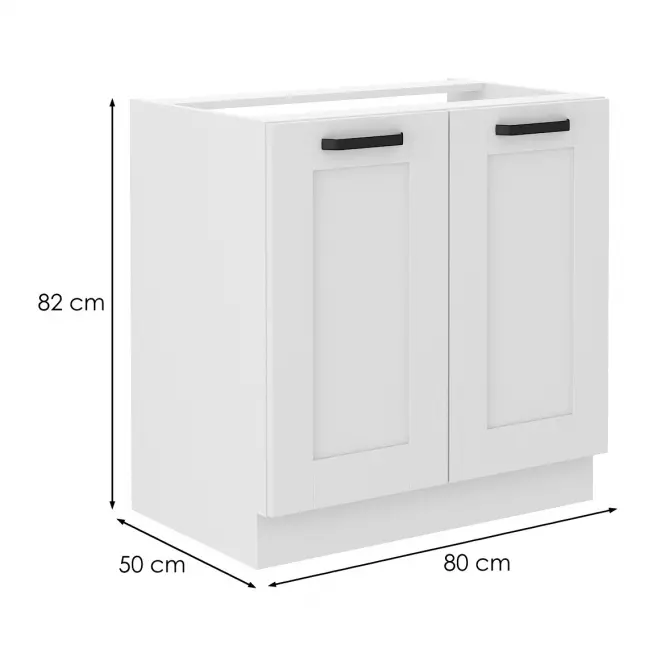 Kuchynská skrinka LUNA biely mat/biely 80zl 2f bb,2