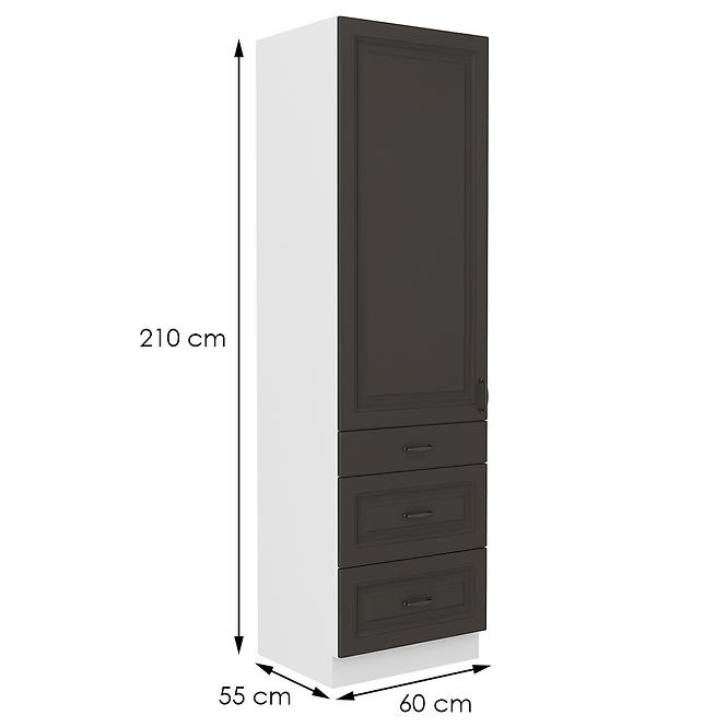 Kuchynská skrinka STILO grafit mat/biela 60dks-210 3s 1f