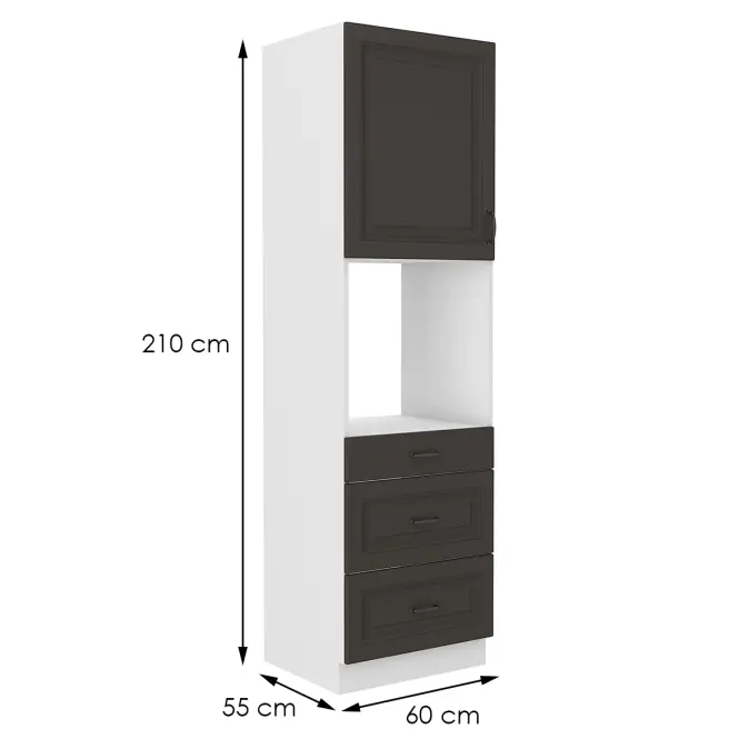 Kuchynská skrinka STILO grafit mat/biela 60dps-210 3s 1f,2