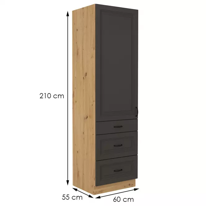 Kuchynská skrinka STILO grafit mat/artisan 60dks-210 3s 1f