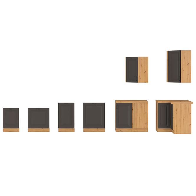 Kuchynská skrinka STILO grafit mat/artisan 60dks-210 3s 1f