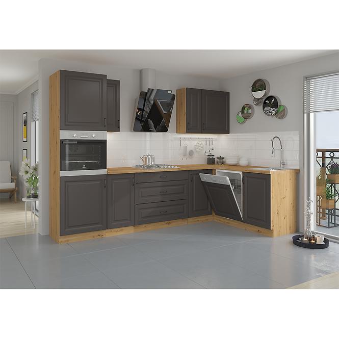 Kuchynská skrinka STILO grafit mat/artisan 60dks-210 3s 1f