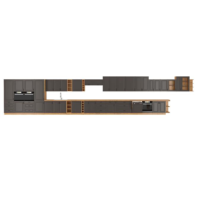 Kuchynská skrinka STILO grafit mat/artisan 60dps-210 3s 1f