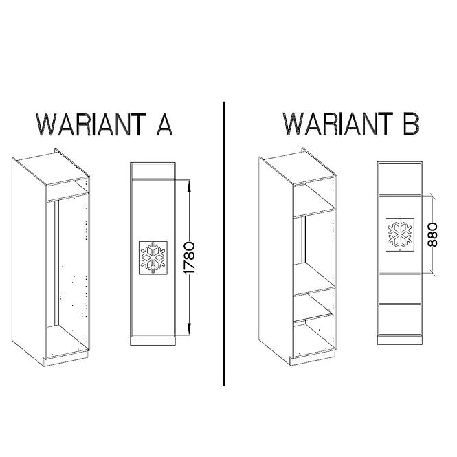 Kuchynská skrinka LUNA biela mat/artisan 60lo-210 2f,3
