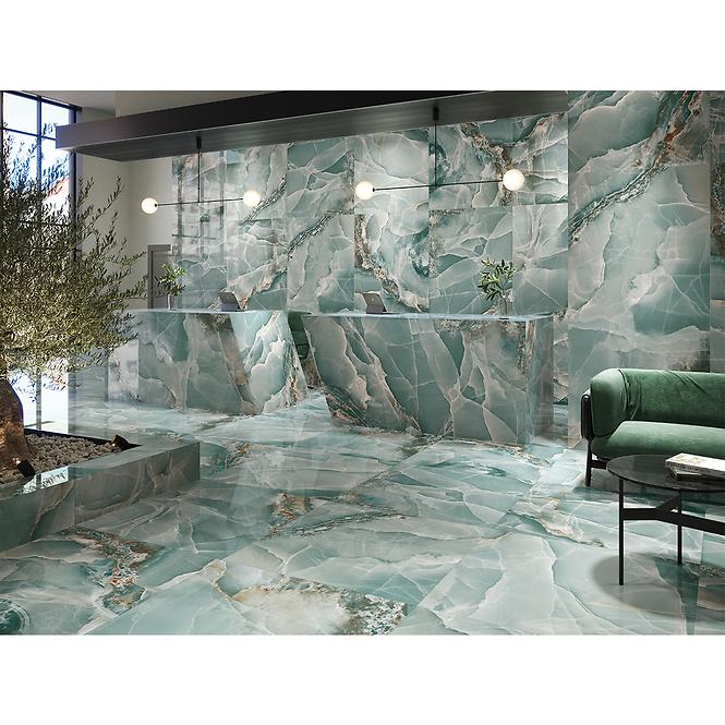 Gresová dlažba Onyx Turquoise Pulido/Leštený 60/120 Rect.