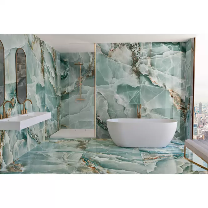 Gresová dlažba Onyx Turquoise Pulido/Leštený 60/120 Rect.