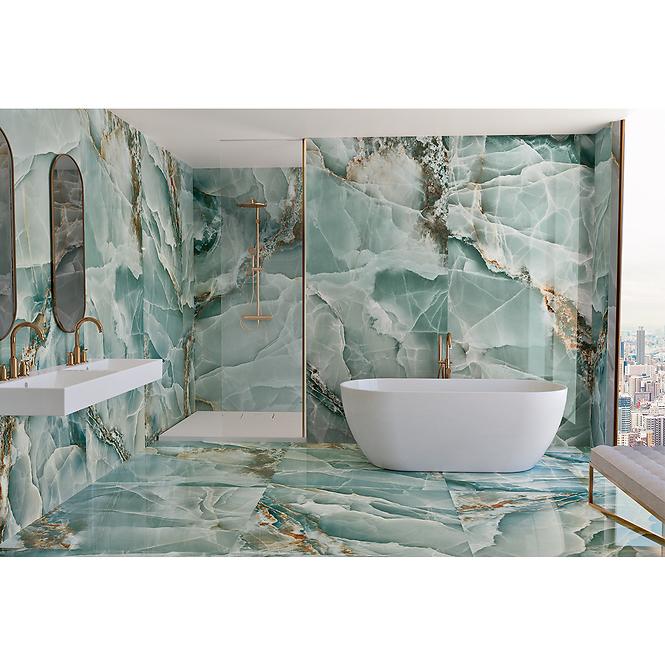 Gresová dlažba Onyx Turquoise Pulido/Leštený 60/120 Rect.
