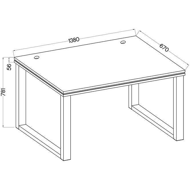 Písací stôl Malta Kovové nohy svetlosivá (doska 56 mm) Typ 160,3