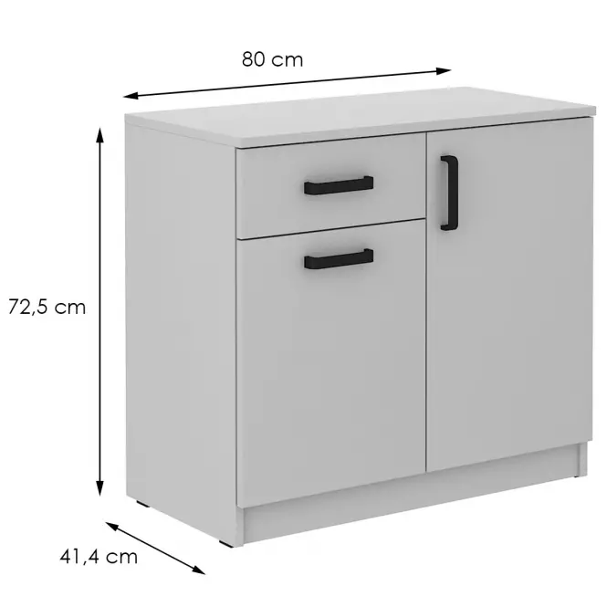 Komoda Nízka 2f1s Malta svetlošedá Typ 820