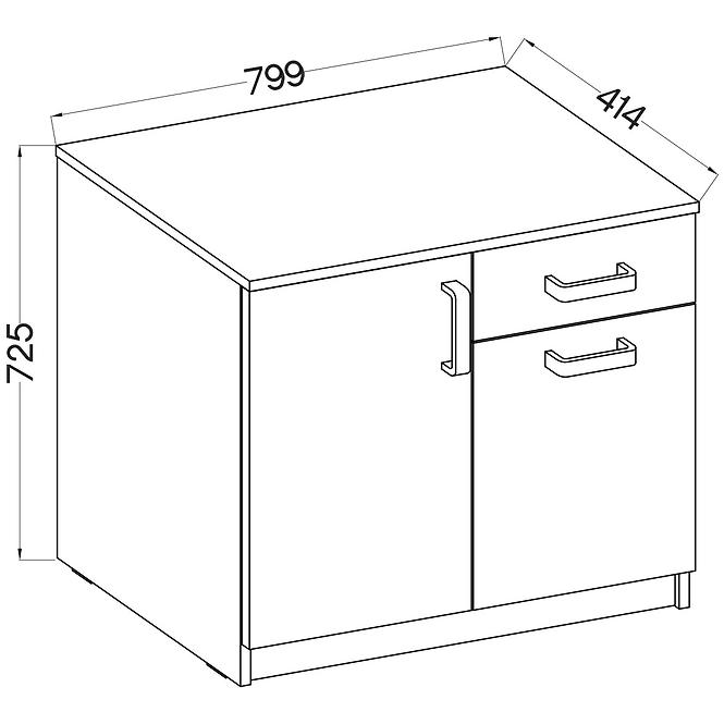 Komoda Nízka 2f1s Malta svetlošedá Typ 820