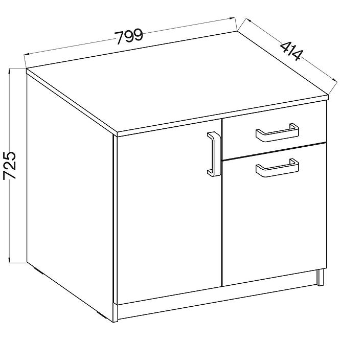 Komoda Nízka 2f1s Malta Dub Artisan Typ 820