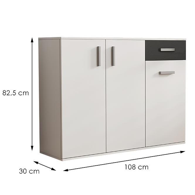 Komoda Justus 07 White/ Black Gloss,2