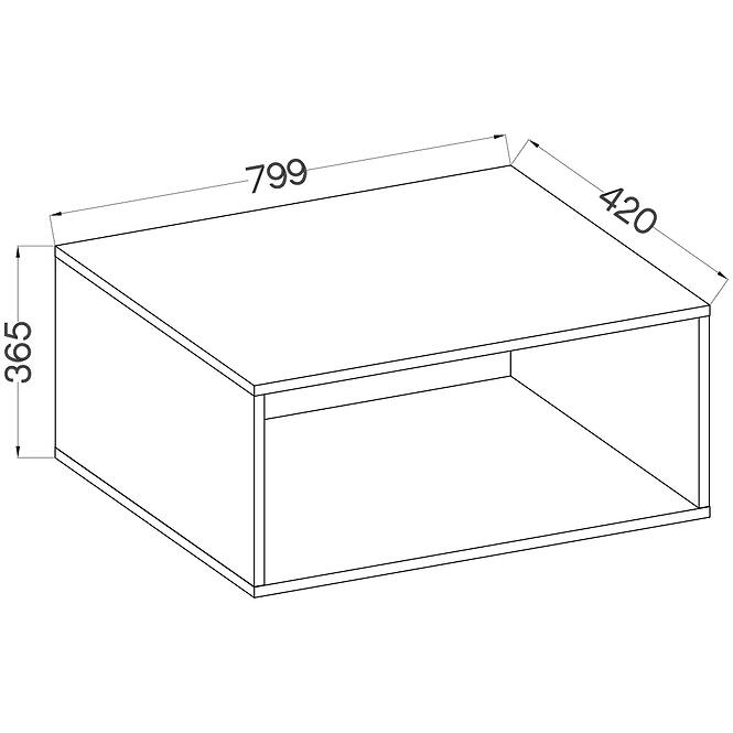 Nadstavec Otvorené  Malta svetlosivá Typ 113,3