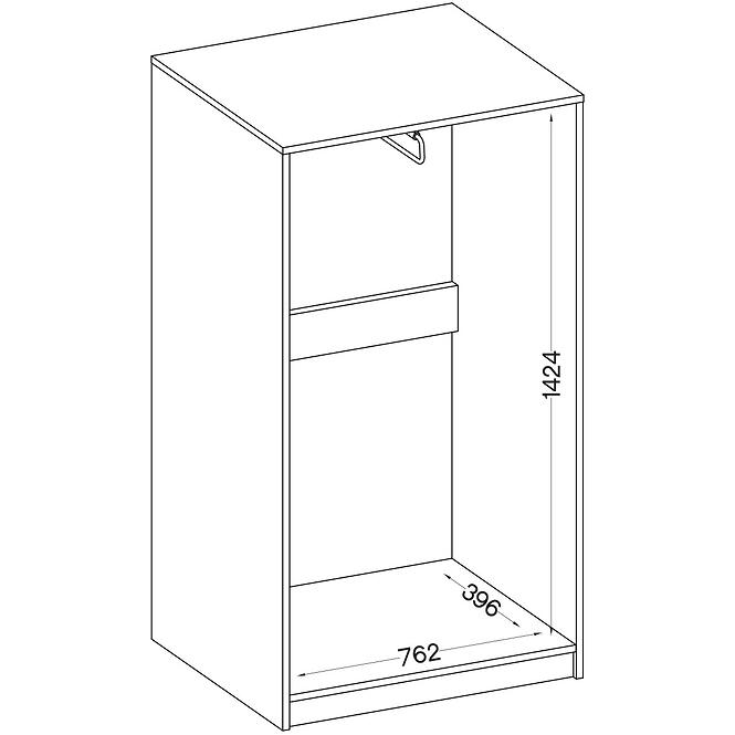 Skriňa 2f Malta svetlosivá Typ 108,4