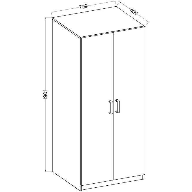 Skriňa 2f Malta svetlosivá  Typ 111,3