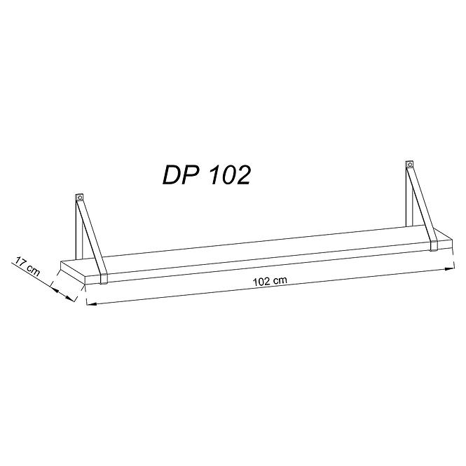 Polička Dark Dk103 Dub Ribbeck/Čierny kameň,3