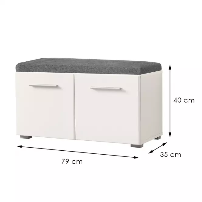 Skrinka na topánky Beny 2d Biely/Biely Lesk 11008567