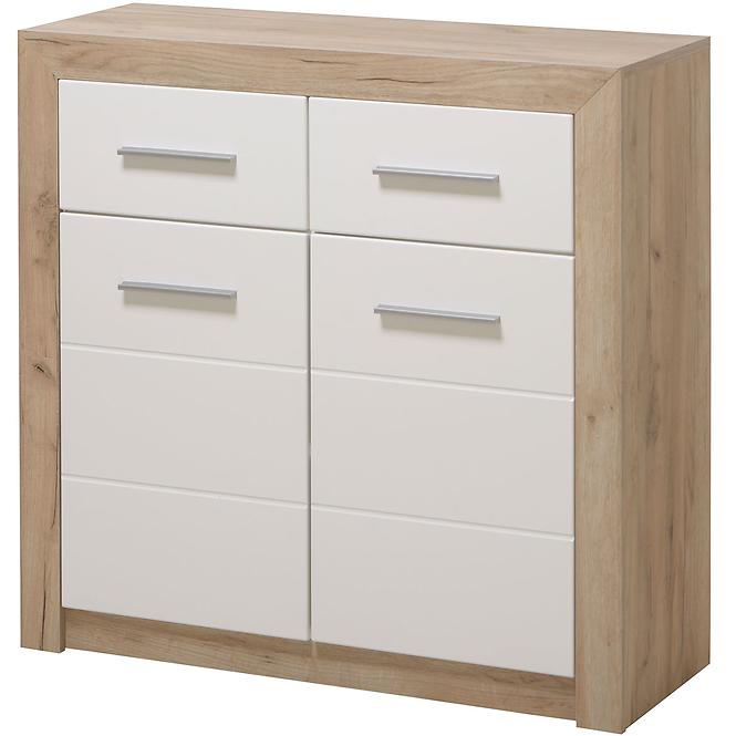 Komoda Astor 2d2s Dub Šedá/Biely Lesk 11008635