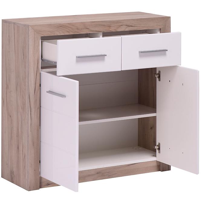 Komoda Astor 2d2s Dub Šedá/Biely Lesk 11008635