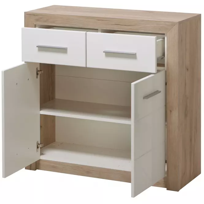 Komoda Astor 2d2s Dub Šedá/Biely Lesk 11008635