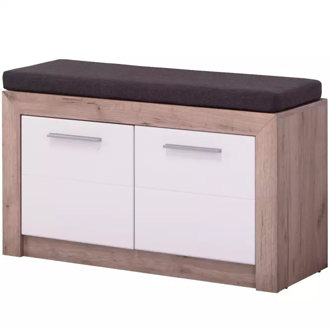 Skrinka na topánky Astor Dub Šedá/Biely Lesk 11008566