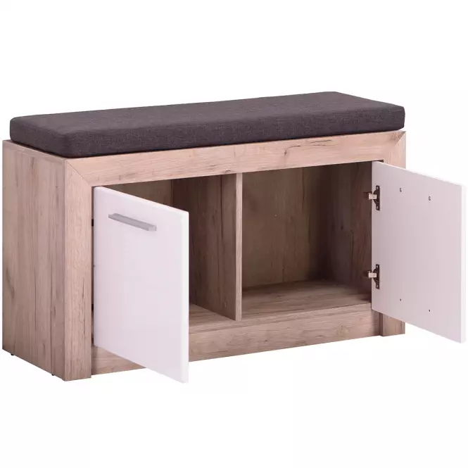 Skrinka na topánky Astor Dub Šedá/Biely Lesk 11008566