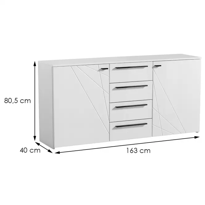 Komoda Ksanti 2d4s Biely/Biely Lesk 11008640