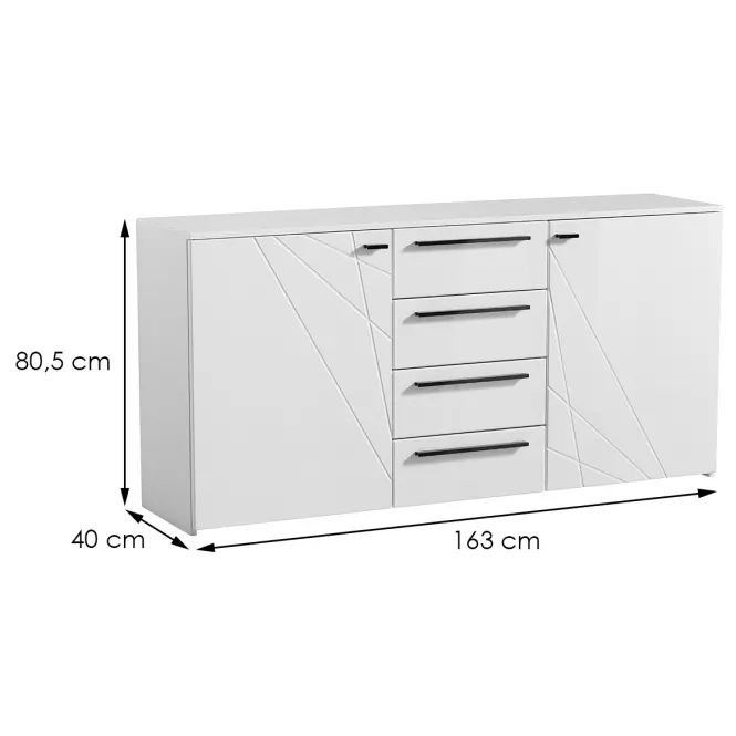 Komoda Ksanti 2d4s Biely/Biely Lesk 11008640,2