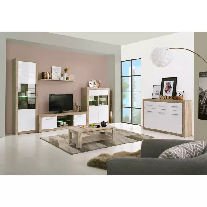 Komoda Etna 3d3s Dub Šedá/Biely Lesk 11008634