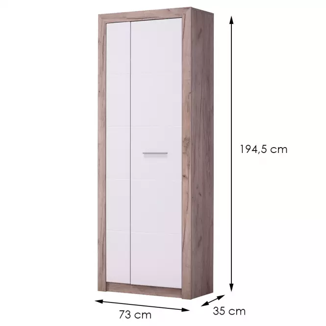 Skriňa Astor  Dub Šedá/Biely lesk11008564