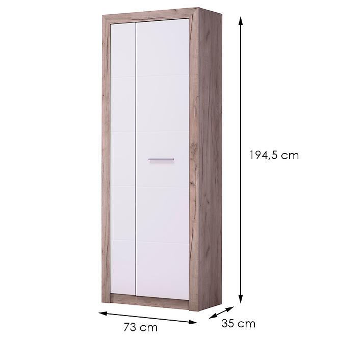 Skriňa Astor  Dub Šedá/Biely lesk11008564