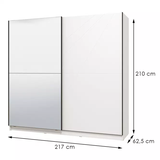 Skriňa Ksanti 220 Biely/Biely lesk 11008291,2