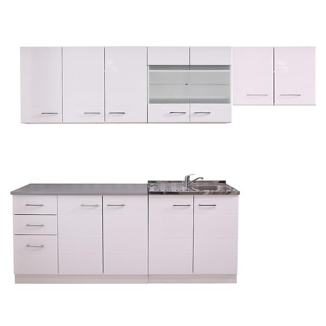 Kuchynská linka Diva 260 Biely / biely Lesk 11008406,3