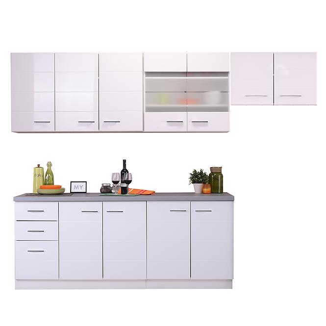 Kuchynská linka Diva 260 Biely / biely Lesk 11008406